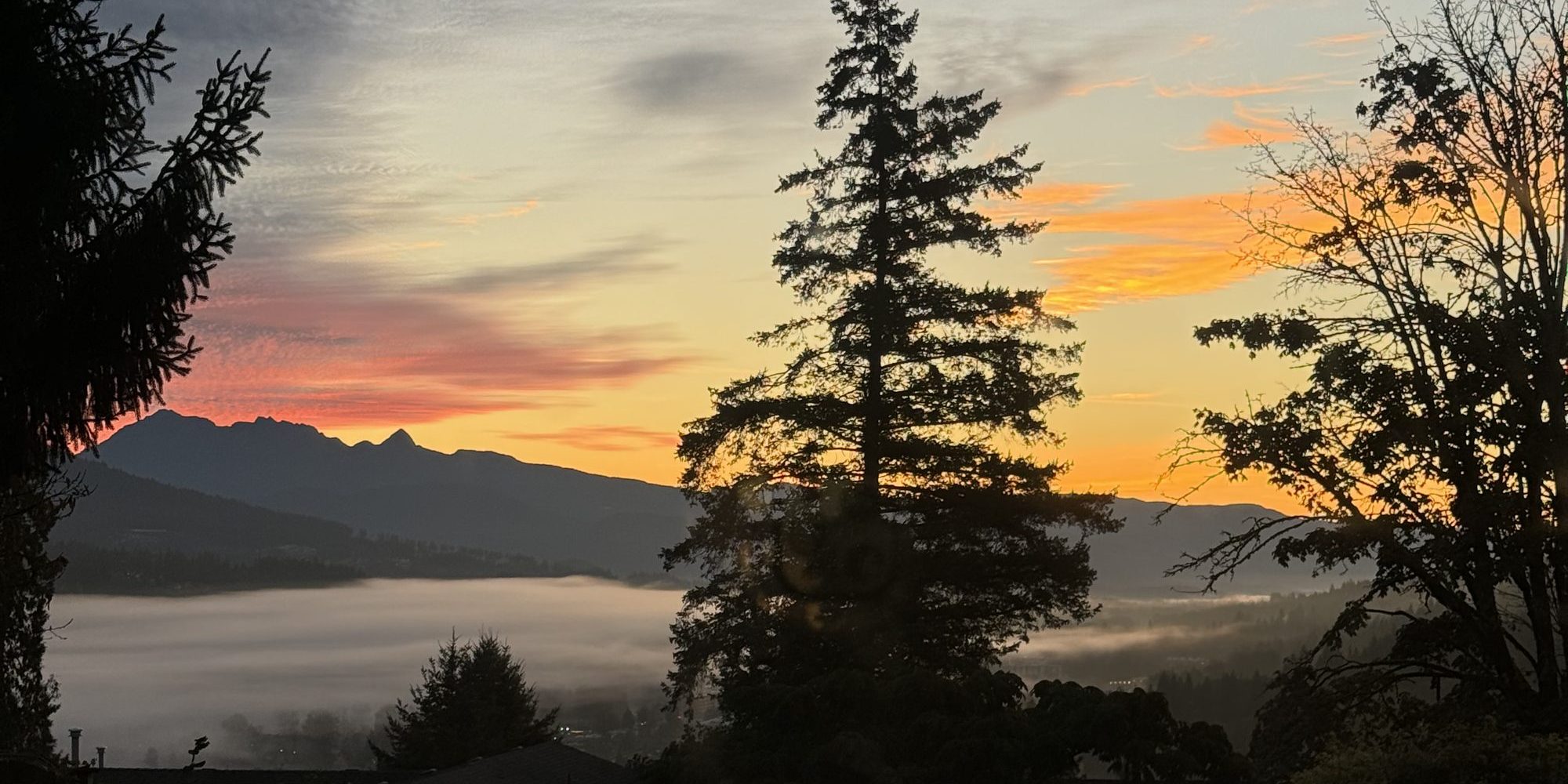 Sunset over Burrard Inlet from Port Moody