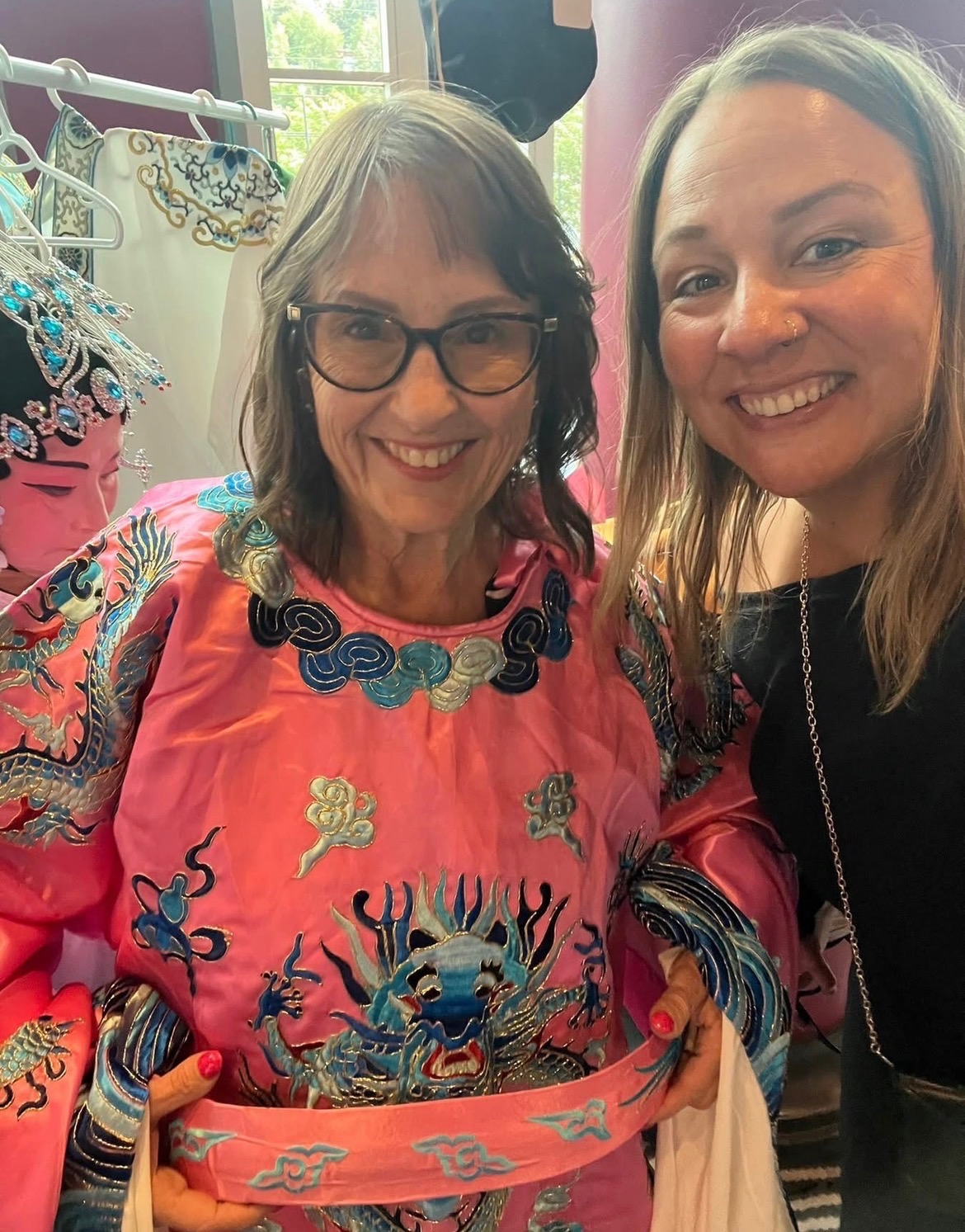 Meghan Lahti in an embroidered costume at the Asian Heritage Month celebration