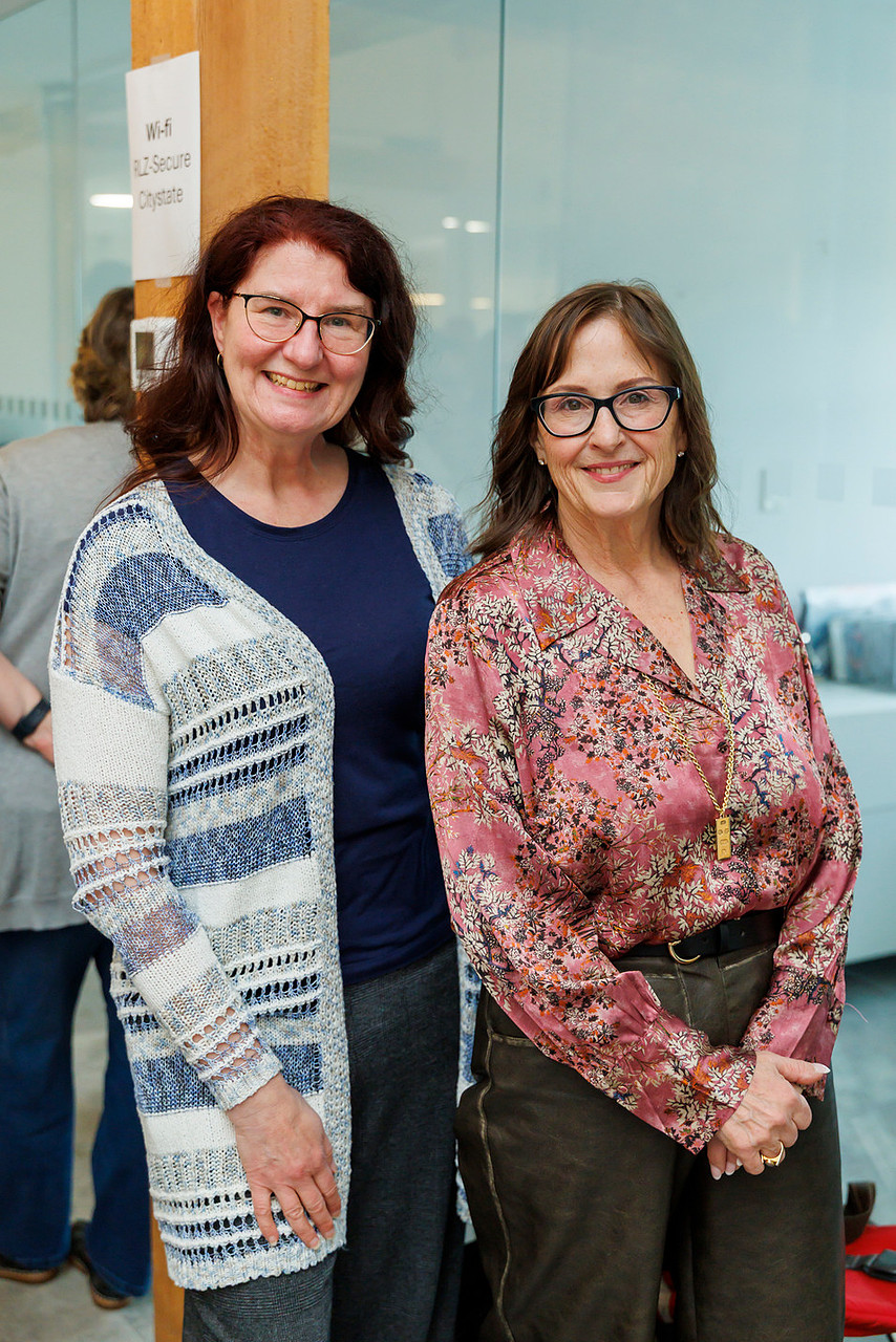 Meghan Lahti with Janet Andrews of the New Westminster and District Labour Council