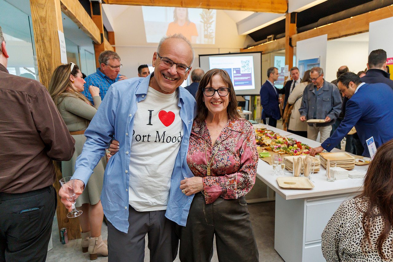 Meghan Lahti with Mayor Richard Stewart of Coquitlam at a community event