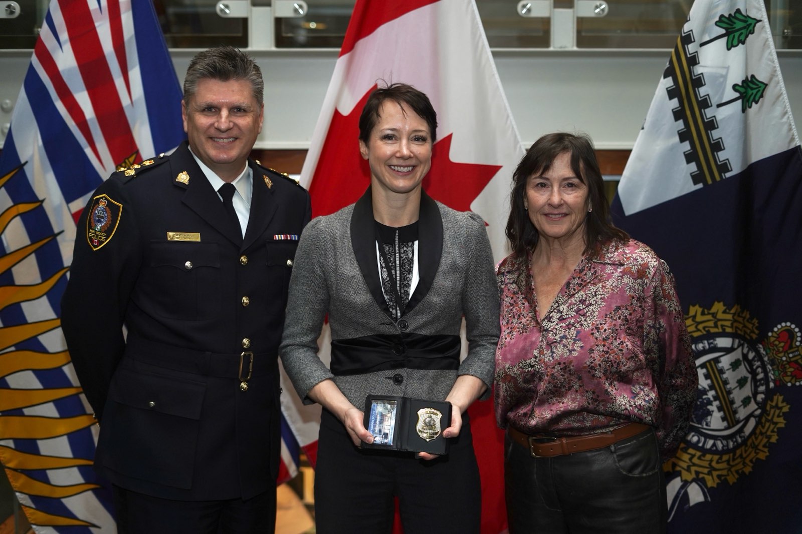 Meghan Lahti at the swearing in of a new Port Moody Police recruit